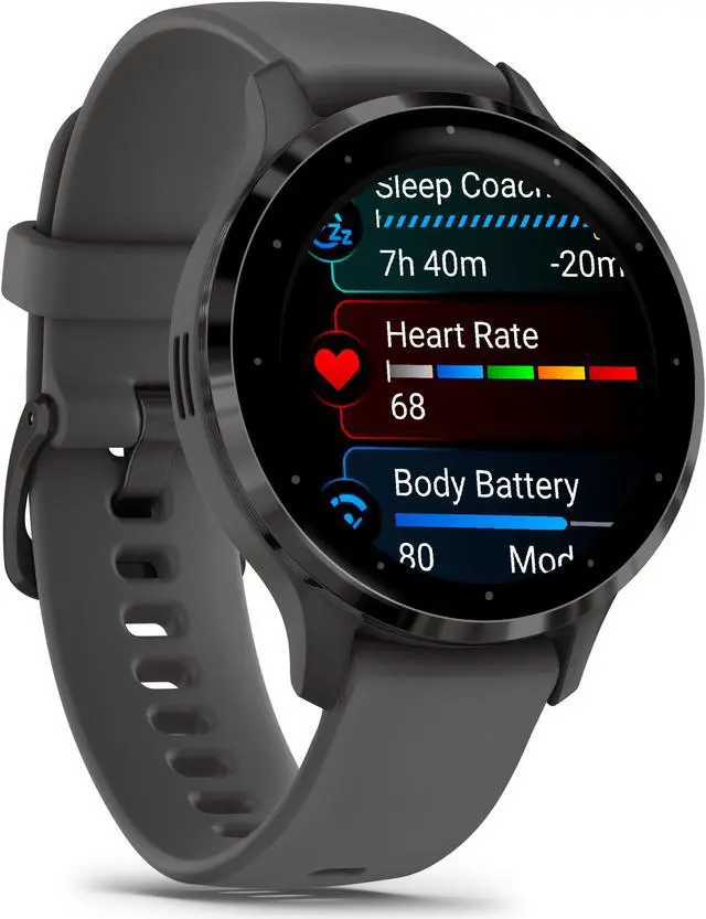 Alt view image 2 of 4 - Garmin Venu 3S Advanced Fitness And Health Tracker Smart Watch - Pebble Gray