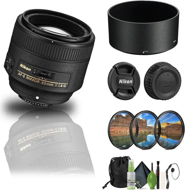 Main image of Nikon - AF-S NIKKOR 85mm f/1.8G Medium Telephoto Lens (2201) + Filter Kit - Bundle
