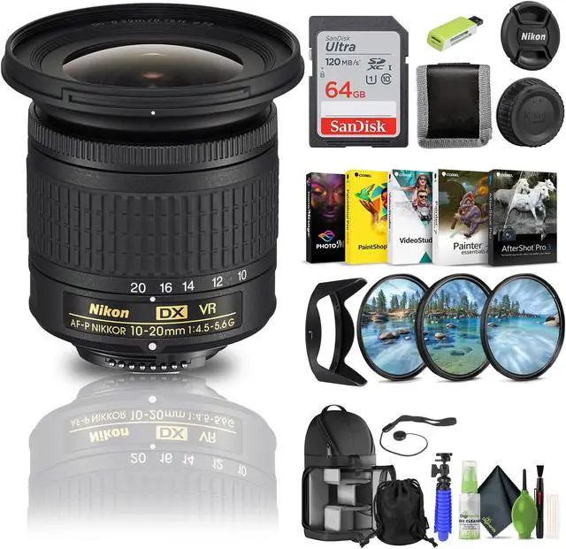 Main image of Nikon - AF-P DX NIKKOR 10-20mm f/4.5-5.6G VR Wide-Angle Zoom Lens - Bundle