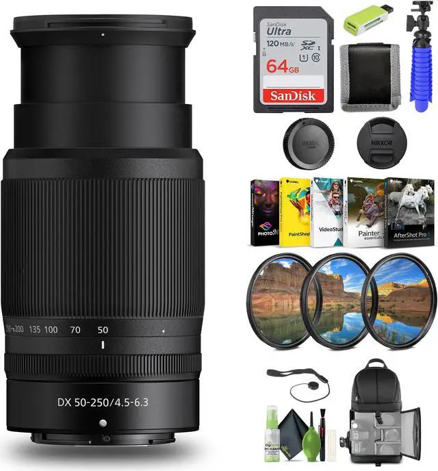 Main image of Nikon NIKKOR Z DX 50-250mm f/4.5-6.3 VR Telephoto Zoom Lens for Nikon Z Series - Bundle