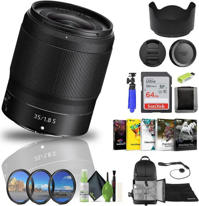 Main image of NIKKOR Z 35mm f/1.8 S Lens for Nikon Z Cameras (20081) + 64GB Memory Card + Filters - Bundle