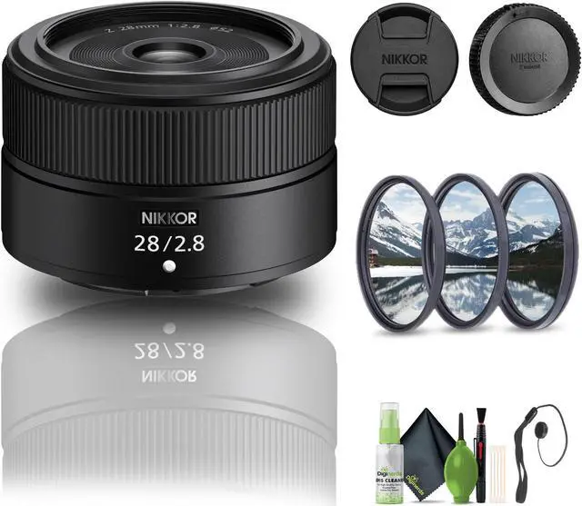Main image of NIKKOR Z 28mm f/2.8 Lens for Nikon Z Cameras (20101) + Filter Kit + Cap Keeper - Bundle