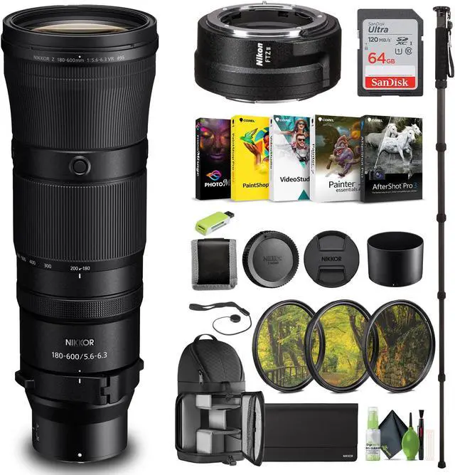 Main image of Nikon NIKKOR Z 180-600mm f/5.6-6.3 VR Lens (Nikon Z) (20117) + FTZ II Adapter - Bundle