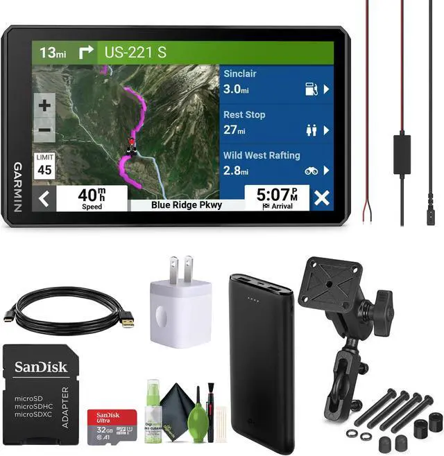 Main image of Garmin zmo® XT2 All-Terrain Motorcycle Navigator, Ultrabright 6" Sunlight Readable Display, Visual Route Planner Bundle