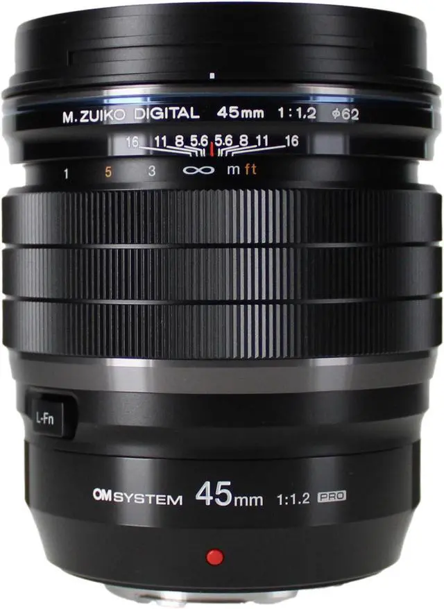 Main image of OM SYSTEM M.ZUIKO Digital ED 45mm F1.2 PRO Lens, Fast Fixed Focal Length, Compatible with All MFT Cameras (OM SYSTEM/Olympus OM-D & Pen Models, Panasonic G Series), Black