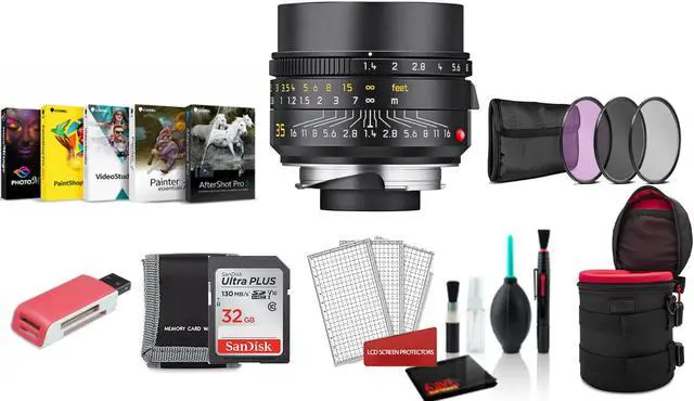 Main image of Leica Summilux-M 35mm f/1.4 ASPH. Lens (Black) with Filter Kit and More