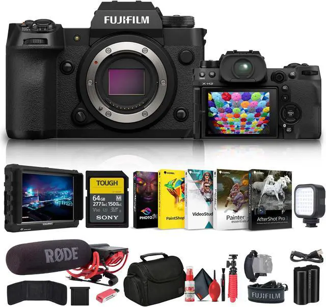 Main image of FUJIFILM X-H2 Mirrorless Camera (16757045) + 4K Monitor + Rode VideoMic + More