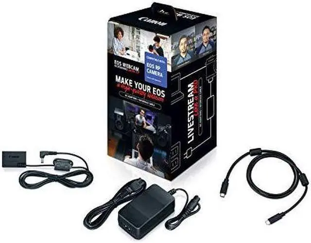 Main image of Canon EOS Webcam Accessories Starter Kit for EOS RP, Works with RP Model Digital Camera, USB-C, Interface Cable IFC-100U, AC Adapter AC-E6N, & DC Coupler DR-E18, for Streaming, Teaching, Working