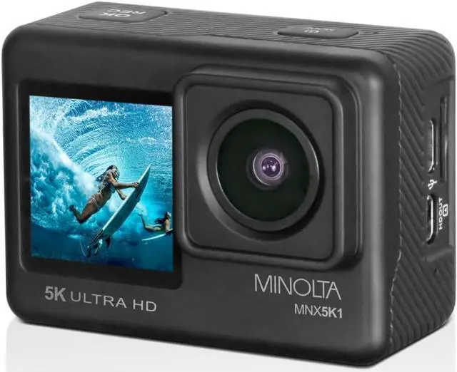 Alt view image 2 of 4 - Minolta MNX5K1 5K Ultra HD, 24 MP Action Camera Kit, Waterproof Case- Bundle Kit