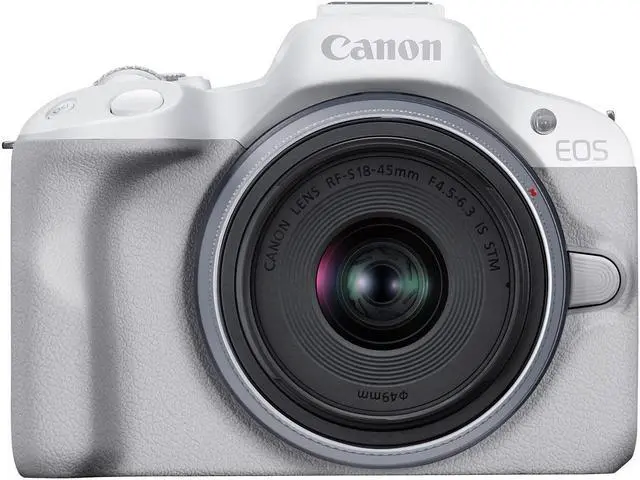 Alt view image 7 of 10 - Canon EOS R50 Mirrorless Camera with RF-S 18-45mm f/4.5-6.3 IS STM Lens, White