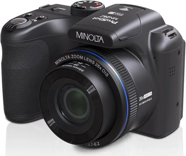 Main image of Minolta 20 Mega Pixels 26x Optical Zoom Digital Camera with 1080p FHD Video, Black