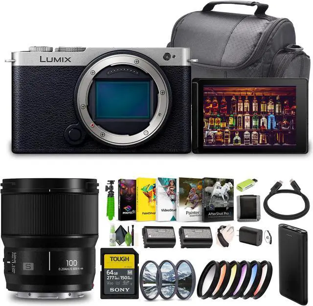 Main image of Panasonic LUMIX S9 Mirrorless Camera + Lumix S 100mm Macro Lens (Leica L) Silver