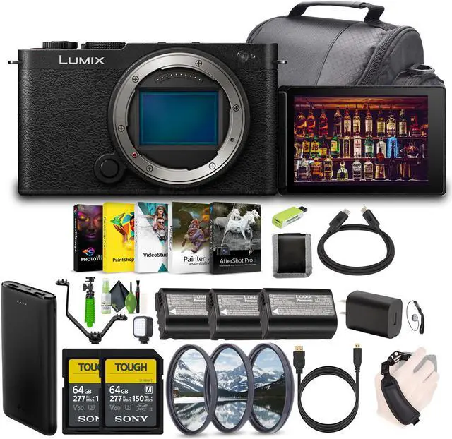 Main image of Panasonic LUMIX S9 Mirrorless Full Frame Camera Body Bundle+2x Memory Card Black