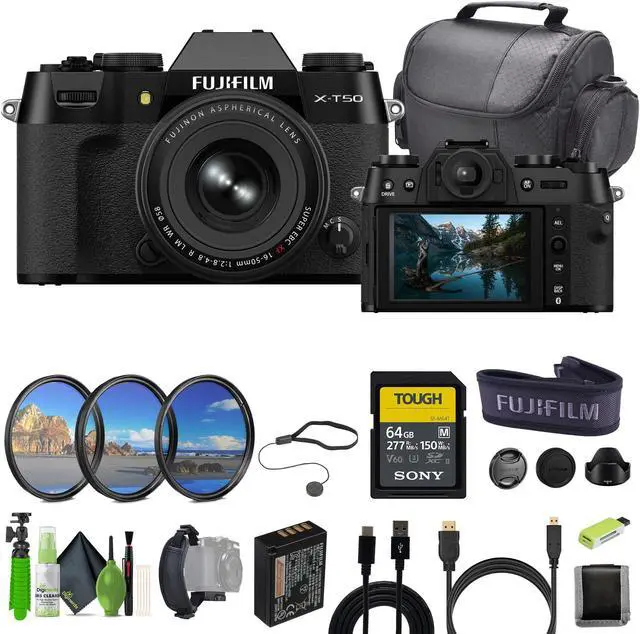 Main image of Fujifilm X-T50 Mirrorless Digital Camera XF16-50mm + More Accessories - Black