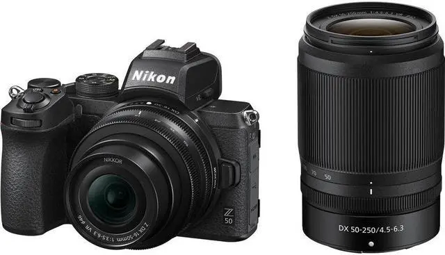 Alt view image 2 of 4 - Nikon Z50 Compact Lightweight Mirrorless Camera with 16-50mm and 50-250mm Lenses (1632) Bundle