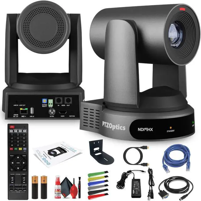 Main image of PTZOptics Move 4K PTZ Camera with 30x Zoom (Gray) (PT30X-4K-GY-G3) + Wall Mount