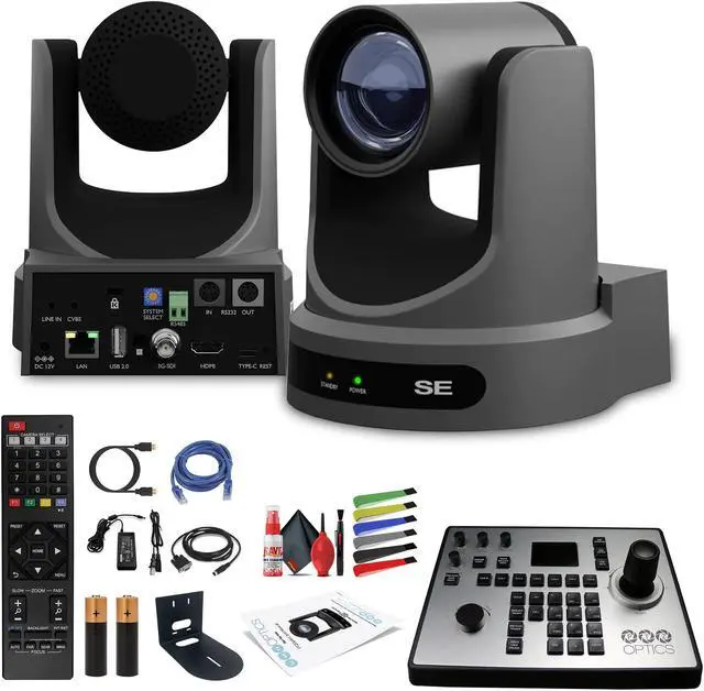 Main image of PTZOptics Move SE PTZ Camera with 30x Optical Zoom (PT30X-SE-GY-G3) + PT-JOY-G4 Controller + Wall Mount