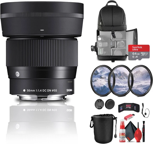 Main image of Sigma 56mm f/1.4 DC DN Contemporary Lens for Canon EF-M Bundle