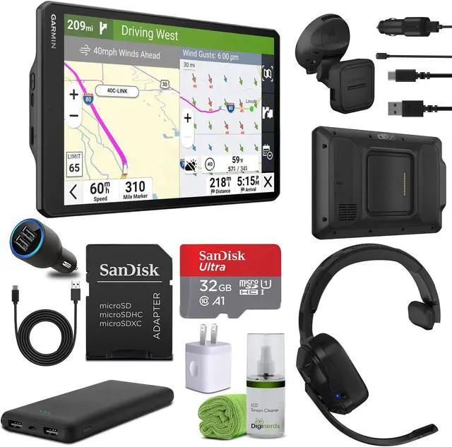 Main image of Garmin dezl OTR1020, Extra-Large, Easy-to-Read 10 GPS Truck Navigator Bundle