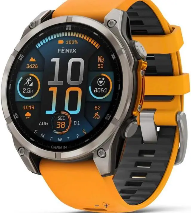 Main image of Garmin fnix® 8, 47 mm, AMOLED, Sapphire, Titanium with Spark Orange/Graphite Silicone Band