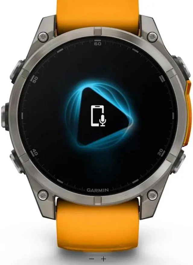 Alt view image 4 of 18 - Garmin fnix® 8, 47 mm, AMOLED, Sapphire, Titanium with Spark Orange/Graphite Silicone Band