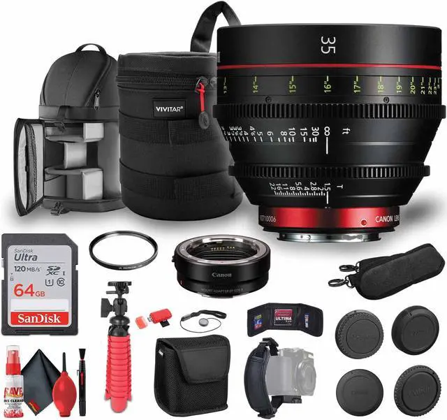 Main image of Canon CN-E 35mm T1.5 L F Cinema Lens (EF Mount) + Mount Adapter EF-EOS R + More Bundle