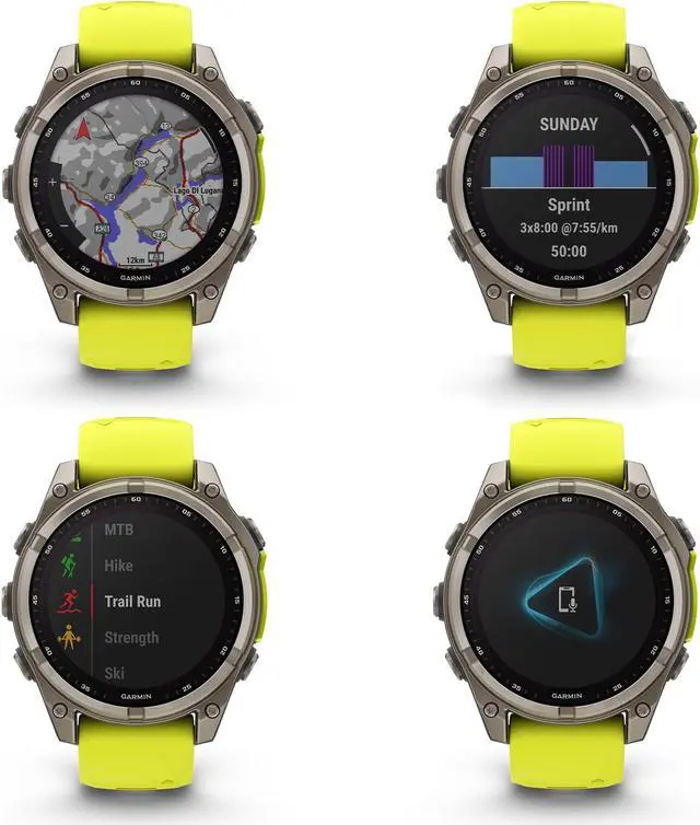 Alt view image 4 of 4 - fenix 8  47 mm, Solar, Sapphire, Titanium with Amp Yellow/Graphite Silicone