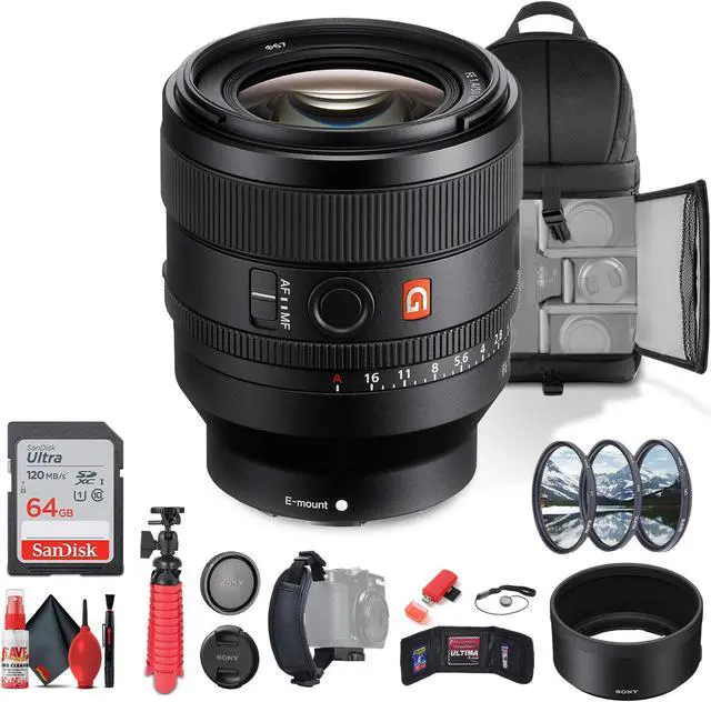 Main image of Sony FE 50mm f/1.4 GM Lens (Sony E) (SEL50F14GM) + 64GB Card + Filter Kit + More - Bundle