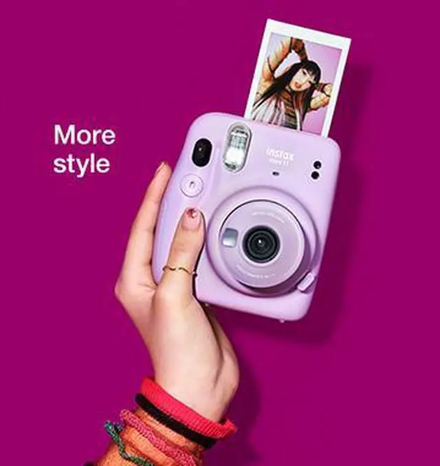 Alt view image 4 of 4 - Fujifilm Instax Mini 11 Instant Camera (Sky Blue) (16654762) Essential Bundle -Includes- (40) Instax Mini Instant Films + Carrying Case + Batteries + Neck Strap