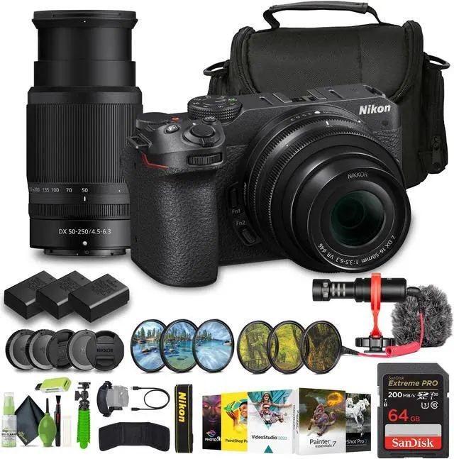 Main image of Nikon Z30 Mirrorless Camera with 16-50mm and 50-250mm Lenses (1743) Bundle