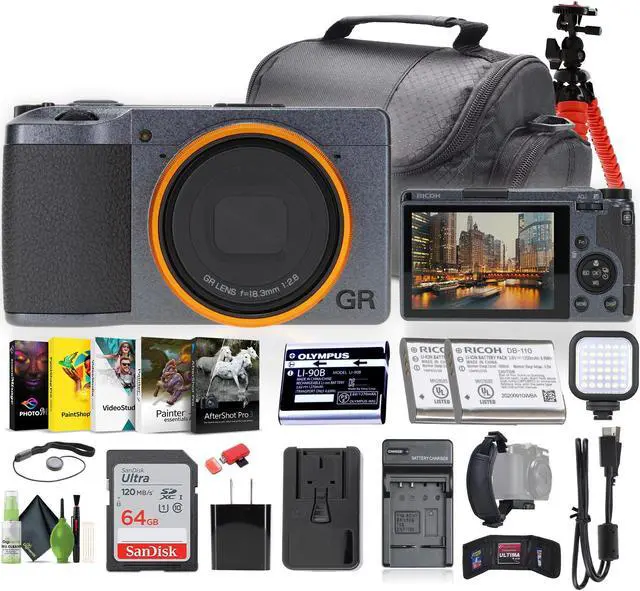 Main image of Ricoh GR III Street Edition Compact Portable Digital Camera + 64GB Memory Card + More