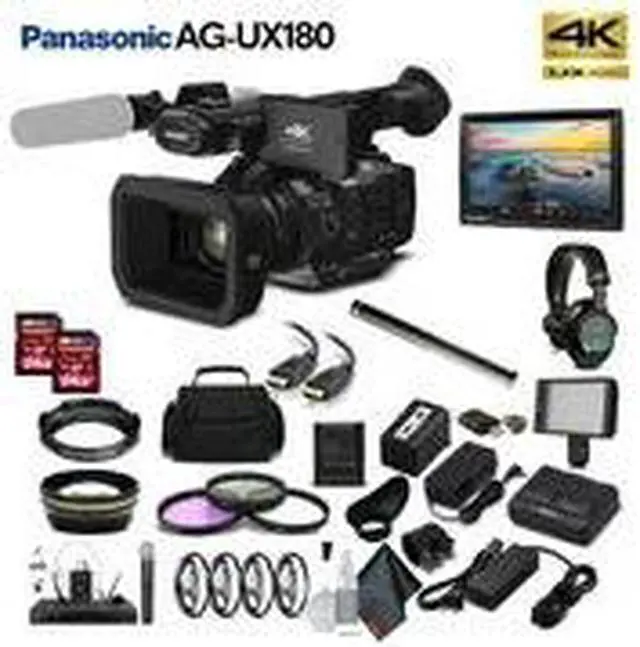 Alt view image 3 of 3 - Panasonic AG-UX180 4K Premium Professional Camcorder (Intl Model) Movie Maker Bundle