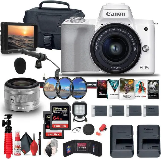 Alt view image 2 of 2 - Canon EOS M50 Mirrorless Digital Camera with 15-45mm and 55-200mm Lenses Bundle