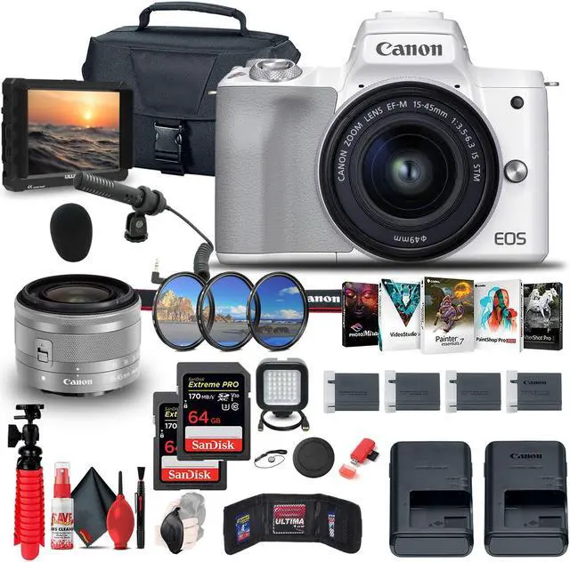 Main image of Canon EOS M50 Mirrorless Digital Camera with 15-45mm and 55-200mm Lenses Bundle