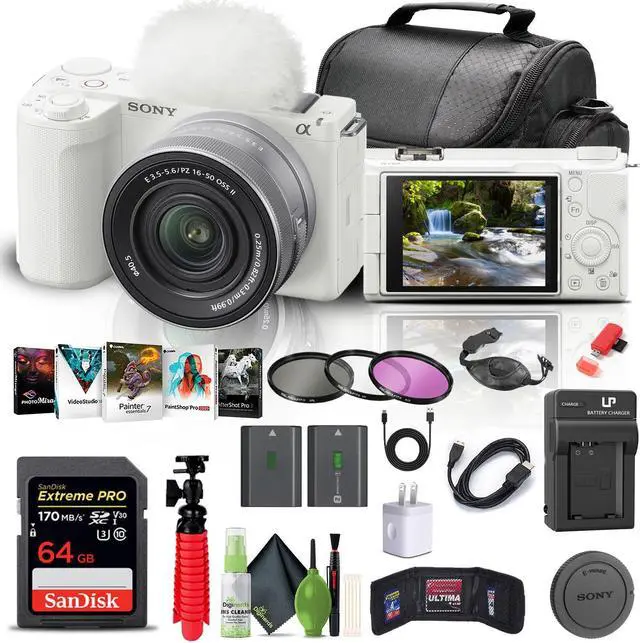 Main image of Sony Alpha ZV-E10 II Mirrorless Camera W/ 16-50mm Lens + 64GB Memory Card + Filter + More