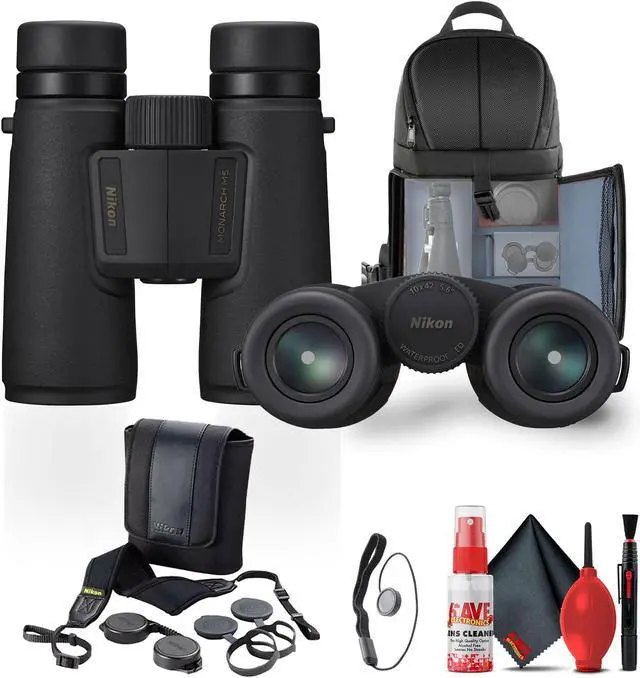 Main image of Nikon 10x42 Monarch M5 Roof Prism Waterproof, Fogproof, Lightweight Binoculars (Black) + More