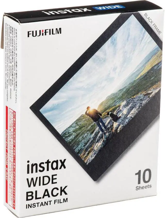 Alt view image 2 of 3 - Fujifilm Instax Wide Black Instant Film (40 Exposures)+Microfiber Cleaning Cloth