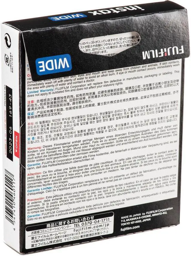 Alt view image 3 of 3 - Fujifilm Instax Wide Black Instant Film (40 Exposures)+Microfiber Cleaning Cloth