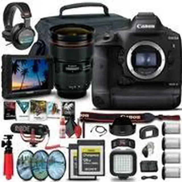 Alt view image 2 of 3 - Canon EOS-1D X Mark III DSLR Camera (Body Only) (3829C002) + 4K Monitor + Headphones