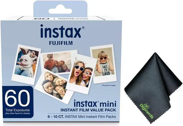Main image of Fujifilm Instax Mini Value Pack Instant Film (60 Exposures) + Cleaning Cloth
