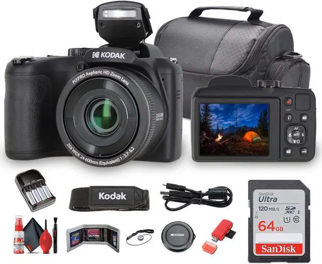 Main image of Kodak Pixpro AZ255 Digital Camera in Black (AZ255BK) Bundle with Accessories