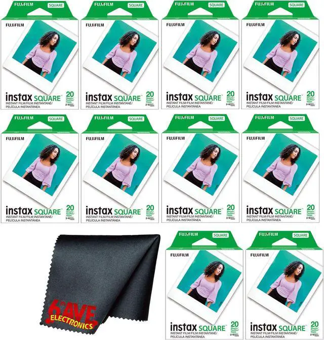 Main image of Fujifilm instax SQUARE Instant Film (200 Exposures) + Microfiber Cleaning Cloth