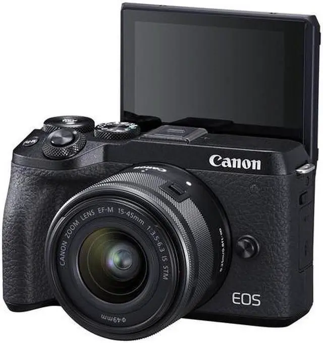 Alt view image 3 of 4 - Canon EOS M6 Mark II Mirrorless Camera (Black) with 15-45mm Lens + More