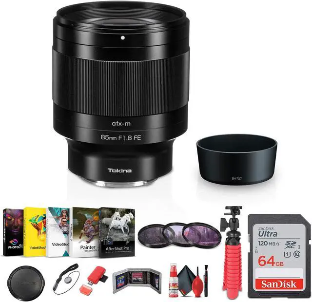Main image of Tokina atx-m 85mm f/1.8 FE Lens for Sony E + Sling Backpack + Photography Software + More