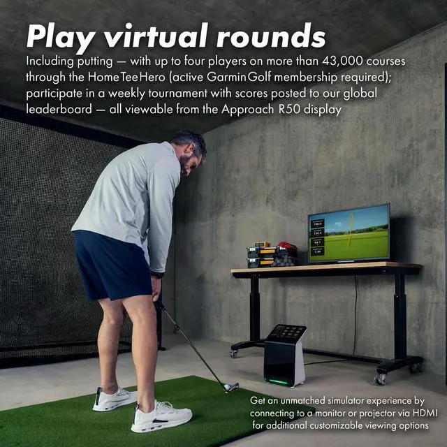Alt view image 4 of 4 - Garmin Approach R50 Premium Golf Launch Monitor and Simulator Bundle