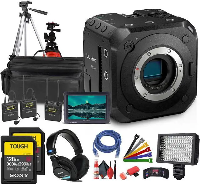 Main image of Panasonic Lumix BGH1 4K Box Cinema Camera + Mic System + 128GB Memory Card + More