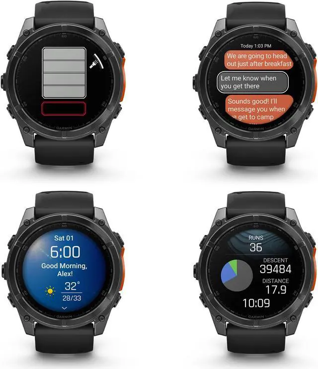 Alt view image 4 of 4 - fenix 8  51 mm, AMOLED, Slate Gray with Black Silicone Band