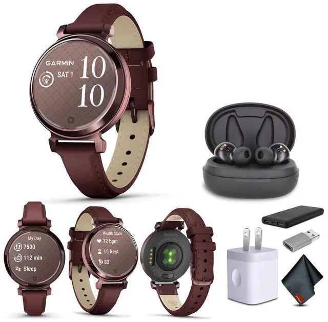 Main image of Garmin Lily 2 Classic, Small and Stylish Smartwatch Mulberry Bundle