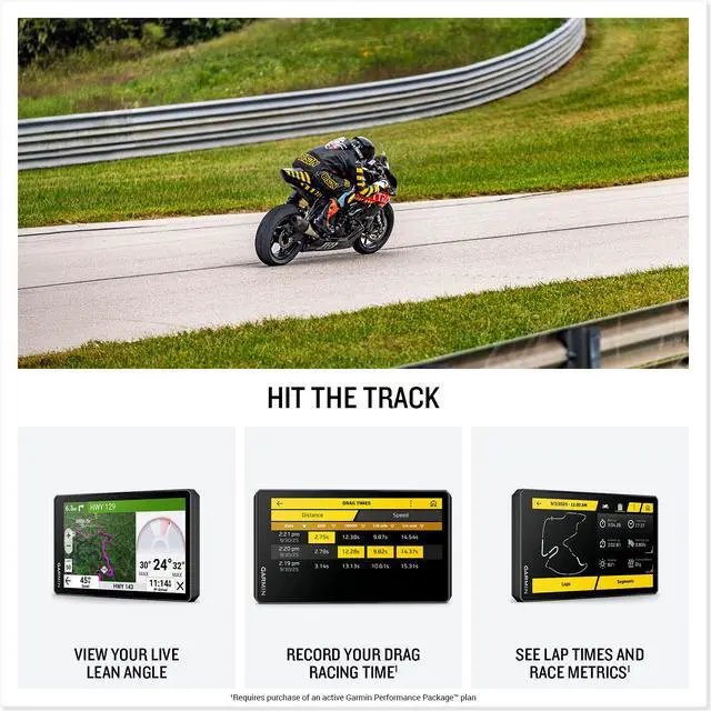 Alt view image 2 of 4 - Garmin zmo® XT3, 6 Rugged Motorcycle GPS, Lean Angles, Custom Route Planning, Adventurous Navigation, Group Rides, Garmin Performance Package Plan Option for Drag Racing Timer and Lap time Review