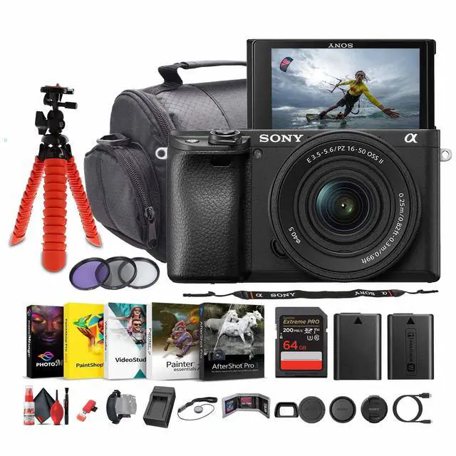 Main image of Sony a6100 Mirrorless Camera with 16-50mm f/3.5-5.6 II Lens + Photo Software - Bundle